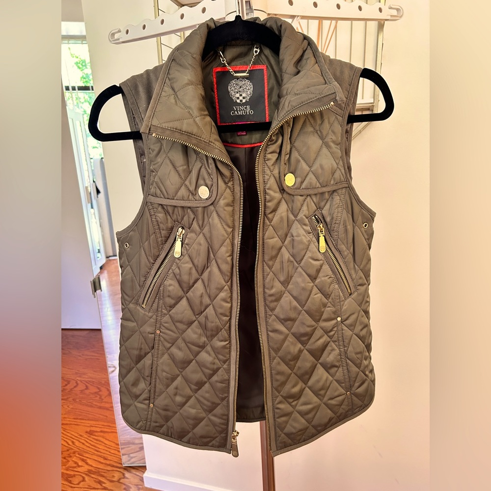 Vince Camuto Olive Utility Puffer Vest